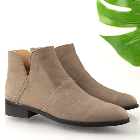 Lucky Brand Womens Paramo Boot Size 7 Tan Leather Pull On Bootie Cutouts Comfy - Picture 13 of 13